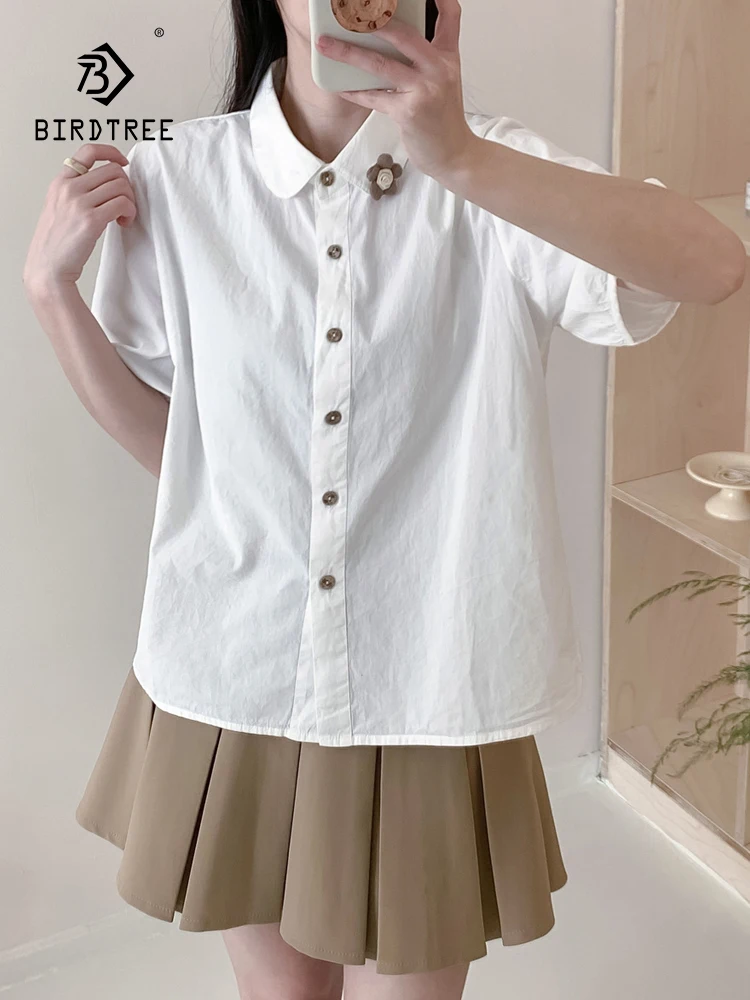 New 2025 Summer Cotton Short Sleeve Shirt, Women Turn-down Collar Solid, Mori Girl Artistic Versatile Chic Loose Blouse T54763CC
New 2025 Summer Cotton Short Sleeve Shirt, Women Turn-down Collar Solid, Mori Girl Artistic Versatile Chic Loose Blouse T54763CC