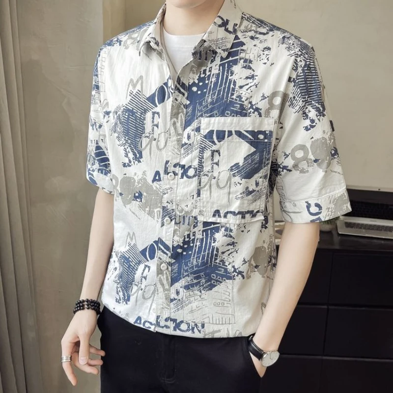 Trendy Mens Floral Shirt Korean Style Slim Fit Short Sleeve Casual Summer Fashion Top for Students Half Sleeve Outerwear
Trendy Mens Floral Shirt Korean Style Slim Fit Short Sleeve Casual Summer Fashion Top for Students Half Sleeve Outerwear