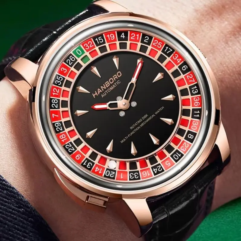 HANBORO мужские автоматические часы, роскошные механические наручные часы 46 мм, светящиеся вращающиеся рулетки, игровой циферблат, сапфировое зеркало
HANBORO мужские автоматические часы, роскошные механические наручные часы 46 мм, светящиеся вращающиеся рулетки, игровой циферблат, сапфировое зеркало