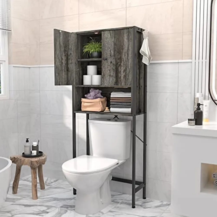 Over-The-Toilet Storage Cabinet Rack, Bathroom Organizer Shelf Over Toilet, Freestanding Space Saver Toilet Stands with 2 Hooks
Over-The-Toilet Storage Cabinet Rack, Bathroom Organizer Shelf Over Toilet, Freestanding Space Saver Toilet Stands with 2 Hooks