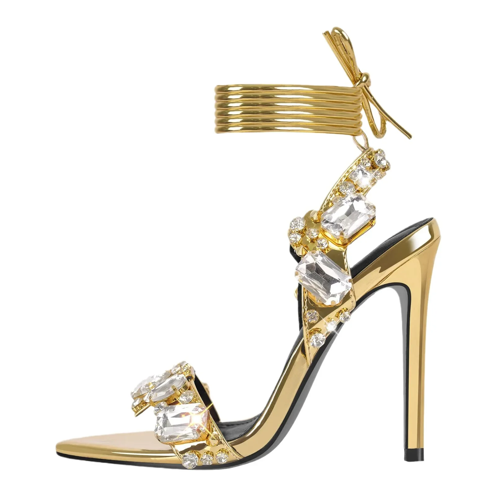 11cm New Pointed Gold Rivet Rhinestone Slim High Heels Summer Sandals,European And American Women's Fashion Oversized Shoes
11cm New Pointed Gold Rivet Rhinestone Slim High Heels Summer Sandals,European And American Women's Fashion Oversized Shoes