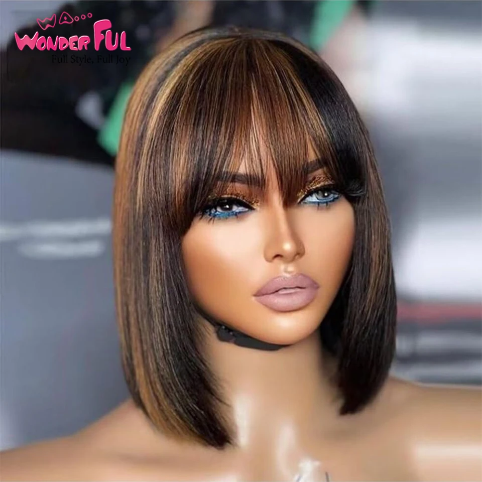 Brown Wonderful Brazilian Remy Hair Straight Short Bob Wigs Top Lace Wigs 1B# Human Hair Wig Nature Highlight For Black Women
Brown Wonderful Brazilian Remy Hair Straight Short Bob Wigs Top Lace Wigs 1B# Human Hair Wig Nature Highlight For Black Women