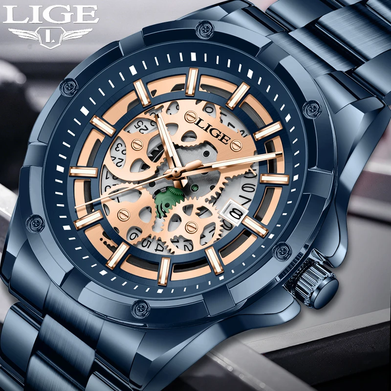 LIGE 2026 New Creative Hollow Watch Men Fashion Blue Stainless Steel Men's Quartz Wristwatches Waterproof Men Watch Montre Homme
LIGE 2026 New Creative Hollow Watch Men Fashion Blue Stainless Steel Men's Quartz Wristwatches Waterproof Men Watch Montre Homme