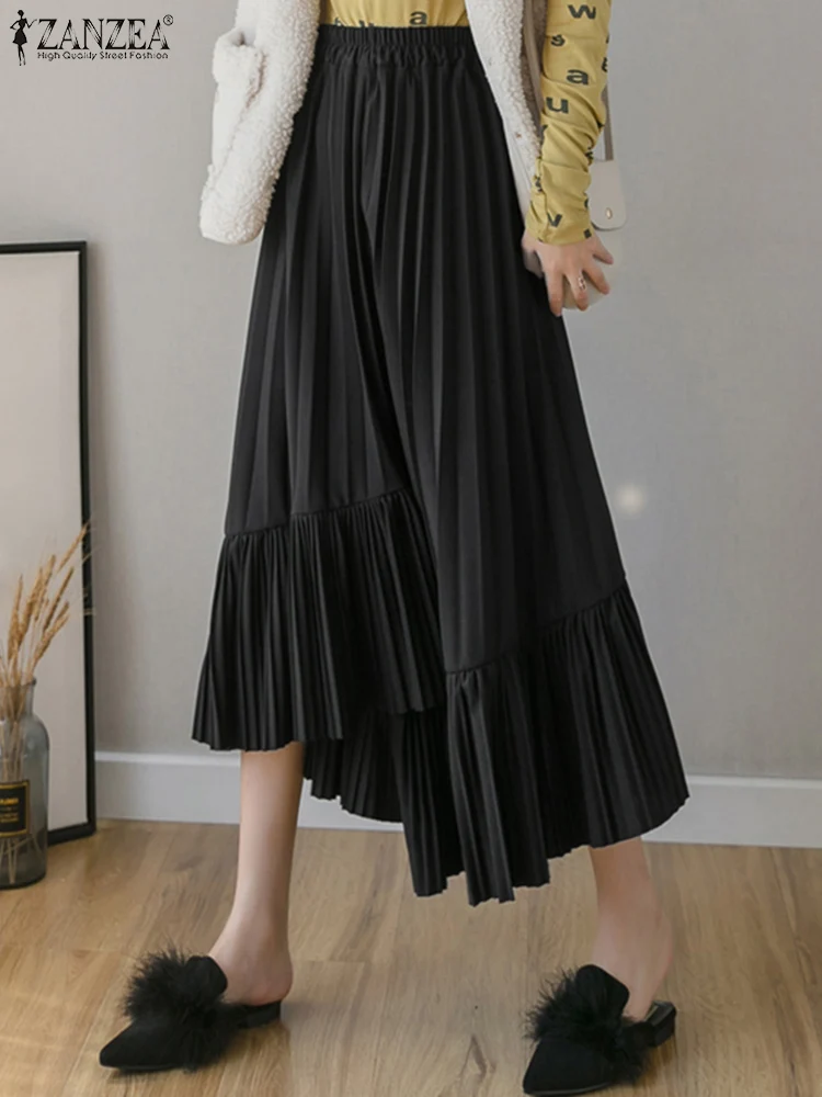 ZANZEA Women Elegant Mid-Calf Skirts Casual Asymmetrical Hem Pleated Overskirts 2025 Summer Solid Color OL Elastic Waist Bottoms
ZANZEA Women Elegant Mid-Calf Skirts Casual Asymmetrical Hem Pleated Overskirts 2025 Summer Solid Color OL Elastic Waist Bottoms