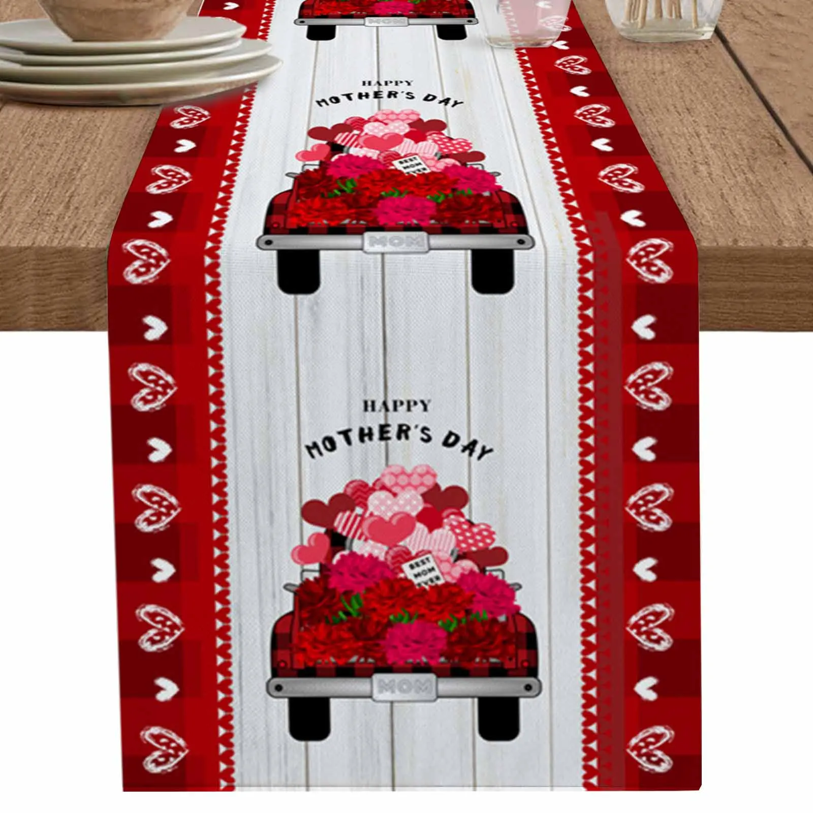 Truck Carrying Love Mother's Day Table Runner Cotton Linen Wedding Dinner Decor Table Flag Holiday Home Tea Table Decoration
Truck Carrying Love Mother's Day Table Runner Cotton Linen Wedding Dinner Decor Table Flag Holiday Home Tea Table Decoration