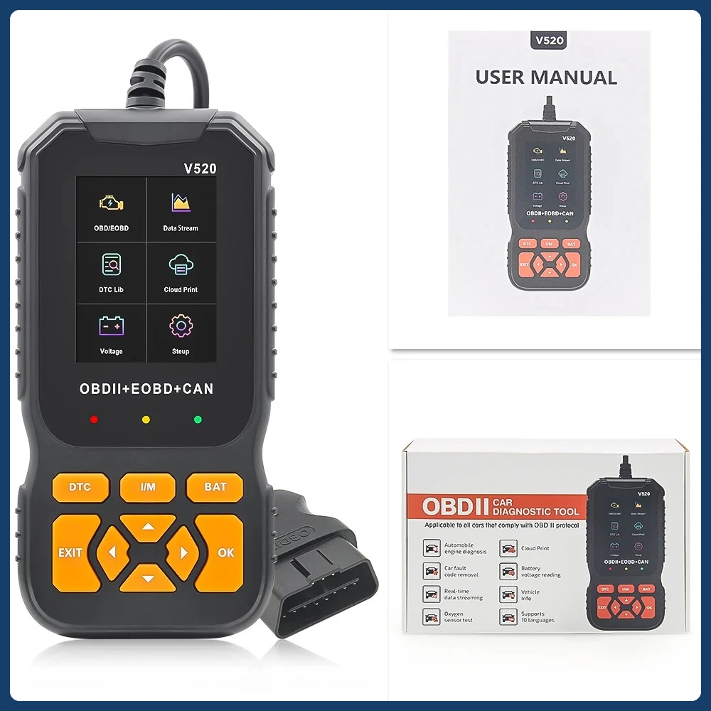 V520 OBD2 Diagnostic Scanner Auto Check Engine Fault Code Read Automotive Battery Tester Real Time Data Tool 9V To 16V Universal
V520 OBD2 Diagnostic Scanner Auto Check Engine Fault Code Read Automotive Battery Tester Real Time Data Tool 9V To 16V Universal