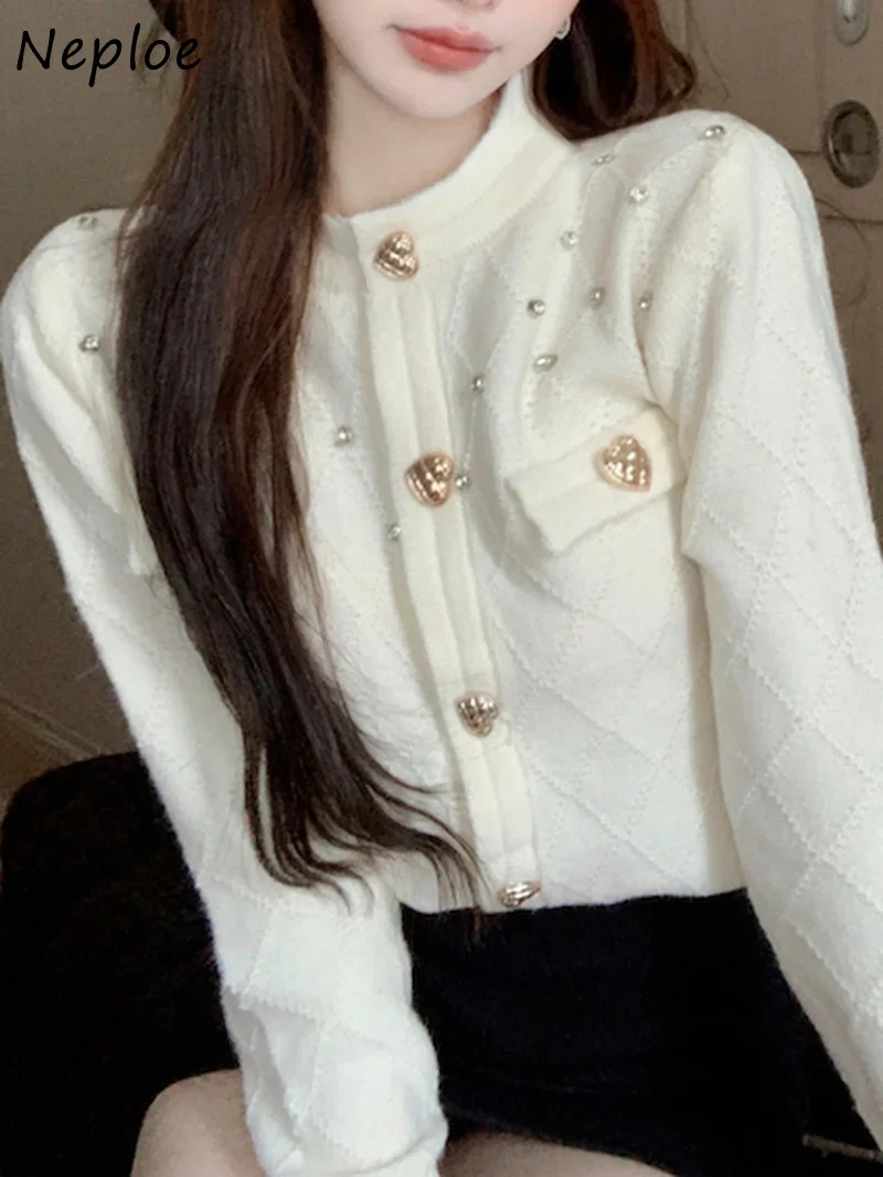 Neploe O Neck Solid Color Long Sleeve Cardigan Women 2025 Autumn Y2k Clothes Outerwear Diamonds Single-breasted Plaid Sweater
Neploe O Neck Solid Color Long Sleeve Cardigan Women 2025 Autumn Y2k Clothes Outerwear Diamonds Single-breasted Plaid Sweater