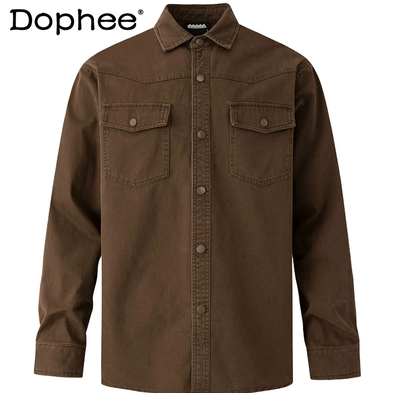 Fashion Tooling Long Sleeve Shirts Men's 2026 Spring New Comfort Pocket Decoration Shirts Male Simple Breathable Tops Jackets
Fashion Tooling Long Sleeve Shirts Men's 2026 Spring New Comfort Pocket Decoration Shirts Male Simple Breathable Tops Jackets