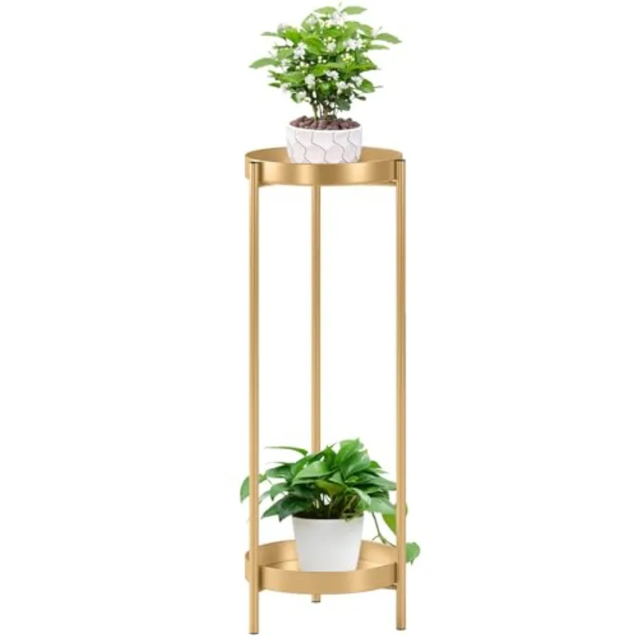 Metal Gold Tall Plant Stand Indoor or Outdoor - 30 inch 2 Tier Modern Corner Planter Shelf Rack with 2 Removable Display Shelve
Metal Gold Tall Plant Stand Indoor or Outdoor - 30 inch 2 Tier Modern Corner Planter Shelf Rack with 2 Removable Display Shelve