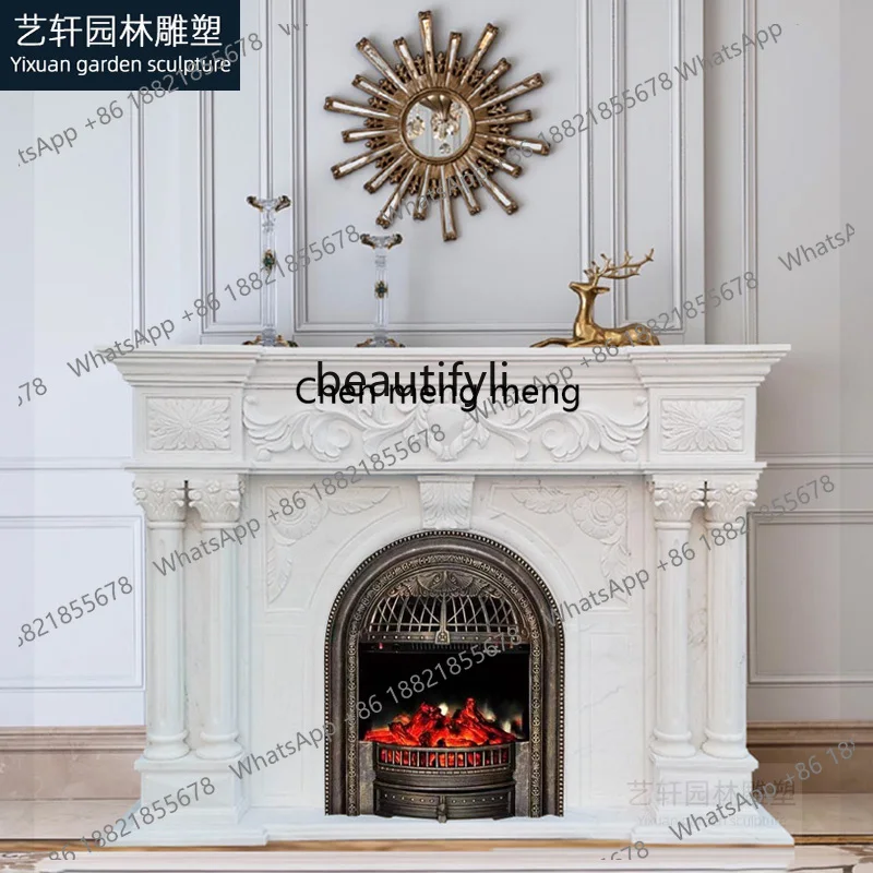 Y183Marble Fangshan white marble mantel jazz white French living room stone decorative cabinet
Y183Marble Fangshan white marble mantel jazz white French living room stone decorative cabinet