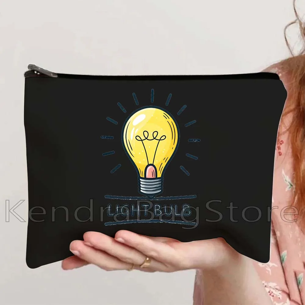 Cute Light Bulb Print Gifts Canvas Travel Storage Lipstick Toilet Cosmetic Makeup Bag Pencil Case Zipper Pouch Key Coin Purse
Cute Light Bulb Print Gifts Canvas Travel Storage Lipstick Toilet Cosmetic Makeup Bag Pencil Case Zipper Pouch Key Coin Purse