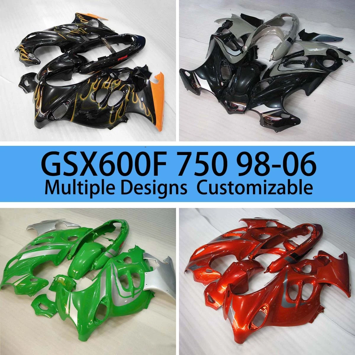 For GSX600F 1998 1999 2000 2001 2002 2003 2004 2005 2006 Motorcycle Bodywork Fairings GSX750F 98-06 ABS Fairing Kit
For GSX600F 1998 1999 2000 2001 2002 2003 2004 2005 2006 Motorcycle Bodywork Fairings GSX750F 98-06 ABS Fairing Kit