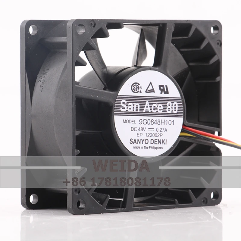 Новый Sanyo 80*80*38 низкое энергопотребление низкий уровень шума 48 В 0,27 А вентилятор постоянного тока 9G0848H101 инверторный вентилятор охлаждения
Новый Sanyo 80*80*38 низкое энергопотребление низкий уровень шума 48 В 0,27 А вентилятор постоянного тока 9G0848H101 инверторный вентилятор охлаждения