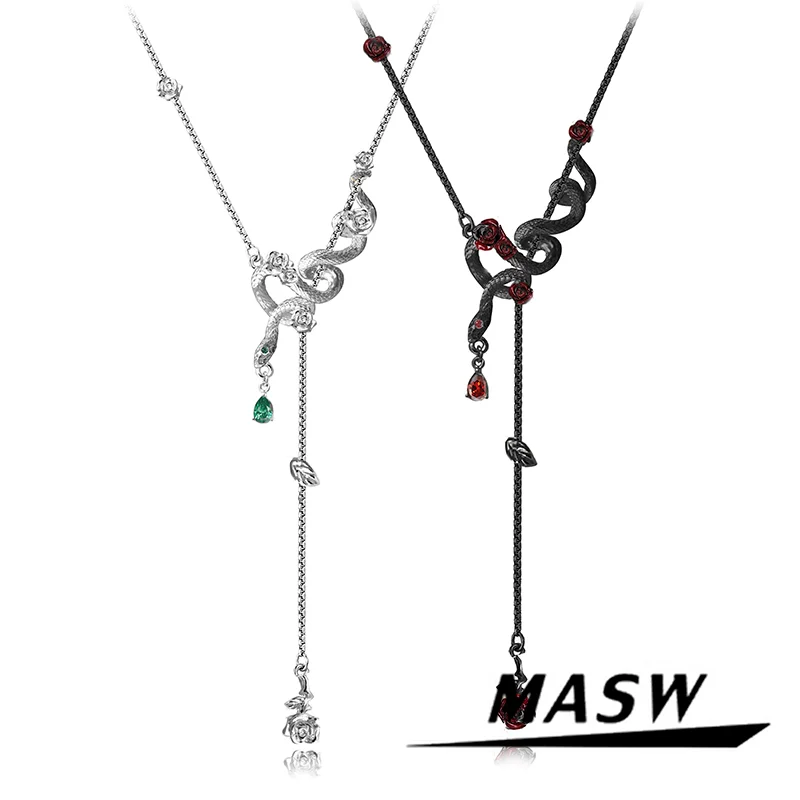MASW Original Design 2025 Trend Chain Cool Black Snake Pendant Necklace For Women Girl Gift Fashion Jewelry Accessories
MASW Original Design 2025 Trend Chain Cool Black Snake Pendant Necklace For Women Girl Gift Fashion Jewelry Accessories