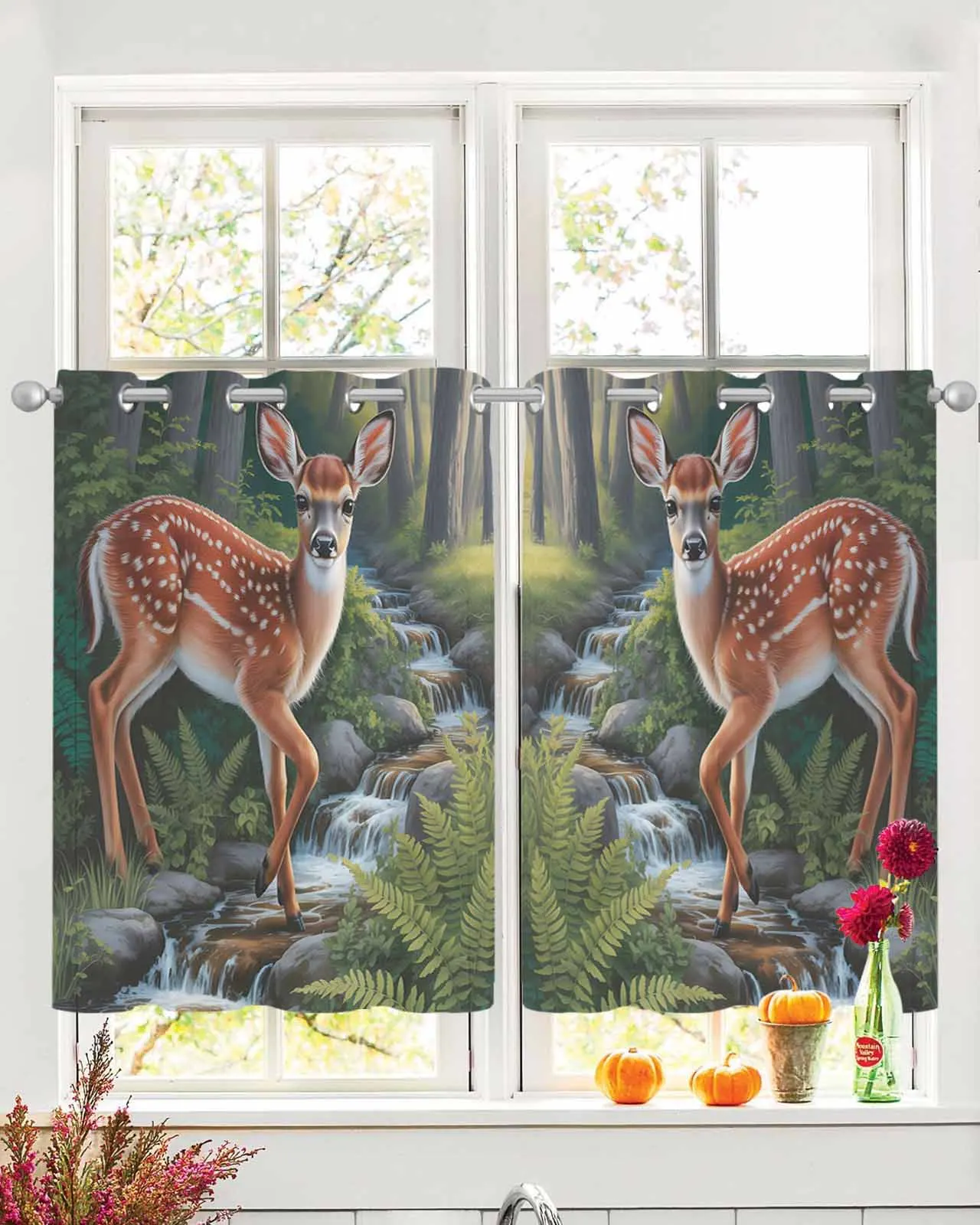 2pcs/set Tulle Window Curtains Vintage Nature Fawn Forest for Living Room Bedroom Transparent Chiffon Sheer Voile Window Curtain
2pcs/set Tulle Window Curtains Vintage Nature Fawn Forest for Living Room Bedroom Transparent Chiffon Sheer Voile Window Curtain