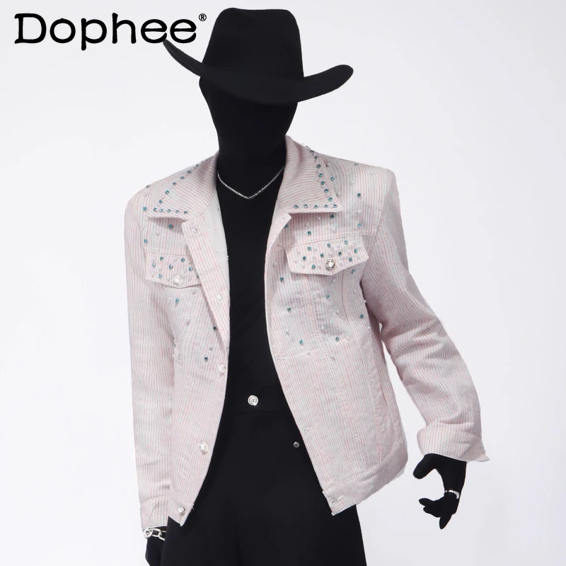 Men's 2025 Autumn New Short Style Long Sleeve Solid Color Jackets Shoulder Pads Fashion Versatile Trend Jacket Trendy Loose Tops 
Men's 2025 Autumn New Short Style Long Sleeve Solid Color Jackets Shoulder Pads Fashion Versatile Trend Jacket Trendy Loose Tops