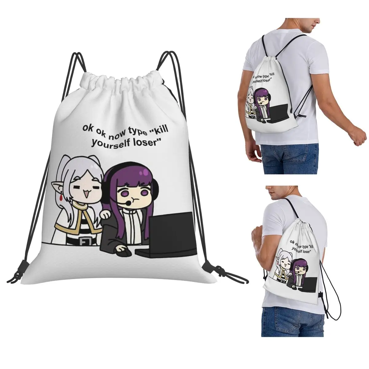 Gamer Fern And Frieren Classic Backpacks Fashion Drawstring Bags Shoes Bag Book Bags for Man Woman Students
Gamer Fern And Frieren Classic Backpacks Fashion Drawstring Bags Shoes Bag Book Bags for Man Woman Students