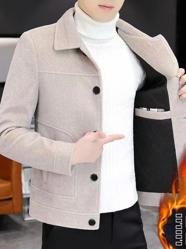 Мужская шерстяная куртка на осень-зиму с хлопковой подкладкой, воротником-стойкой, универсальная верхняя одежда в модном городском стиле
Мужская шерстяная куртка на осень-зиму с хлопковой подкладкой, воротником-стойкой, универсальная верхняя одежда в модном городском стиле