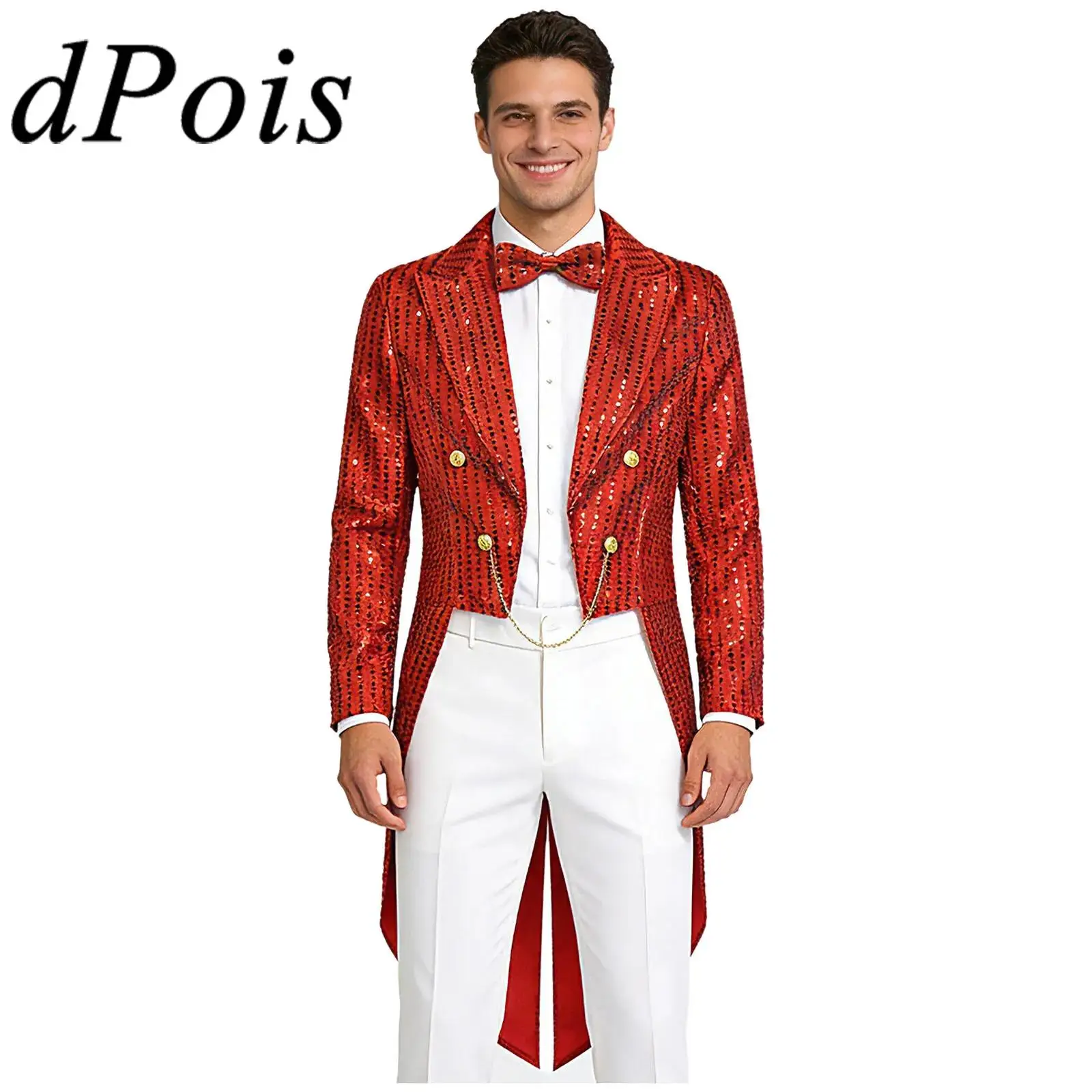 Мужской винтажный фрак с бантом-бабочкой и пайетками для диско-вечеринок, джазовых танцев, средневековых мероприятий, выпускных вечеров, музыкальных фестивалей
Мужской винтажный фрак с бантом-бабочкой и пайетками для диско-вечеринок, джазовых танцев, средневековых мероприятий, выпускных вечеров, музыкальных фестивалей