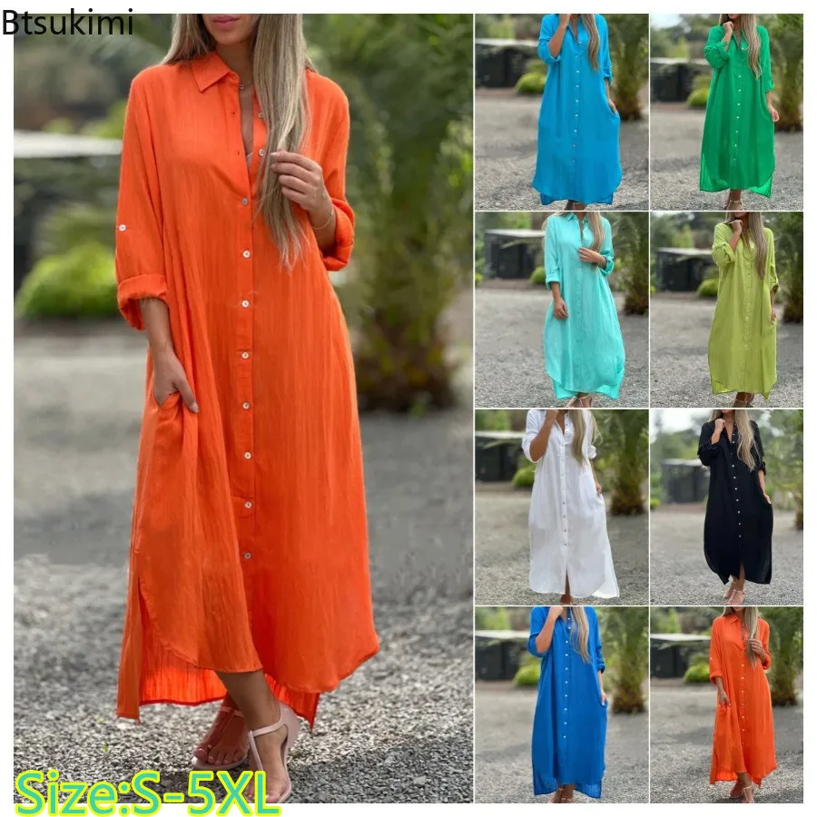 2024New Women's Casual Cotton Linen Long Dresses Solid Long Sleeve Single Breasted Shirt Dress Holiday Loose Cardigan Maxi Dress
2024New Women's Casual Cotton Linen Long Dresses Solid Long Sleeve Single Breasted Shirt Dress Holiday Loose Cardigan Maxi Dress