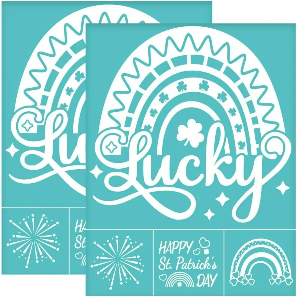 2Pcs 8.6x11 Inch Rainbow Self-Adhesive Silk Screen Printing Stencil Lucky Clover Silk Screen Stencil Happy St. Patrick's Day
2Pcs 8.6x11 Inch Rainbow Self-Adhesive Silk Screen Printing Stencil Lucky Clover Silk Screen Stencil Happy St. Patrick's Day