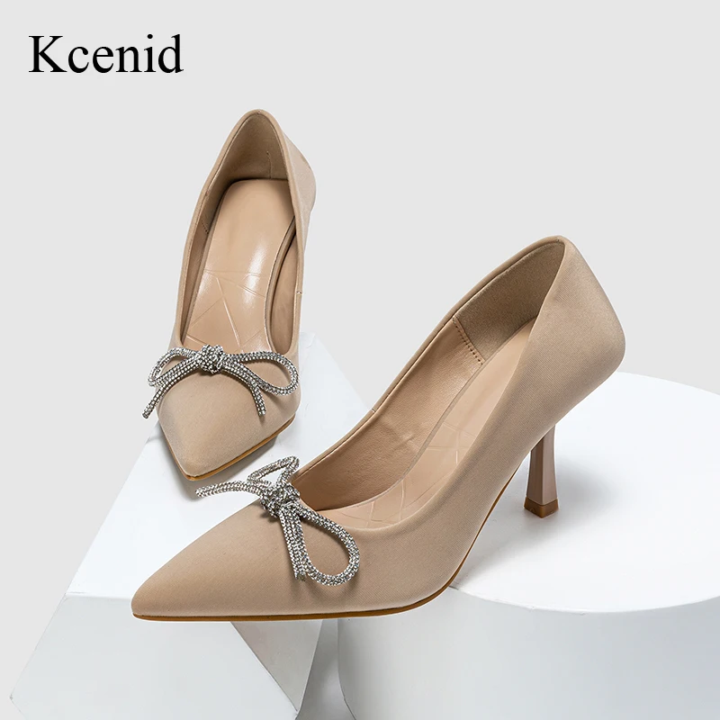 Kcenid New Women Pointed Toe Slip-on Pumps Women Fashion Rhinestone Butterfly-knot Stiletto High Heels Dress Party Wedding Shoes
Kcenid New Women Pointed Toe Slip-on Pumps Women Fashion Rhinestone Butterfly-knot Stiletto High Heels Dress Party Wedding Shoes
