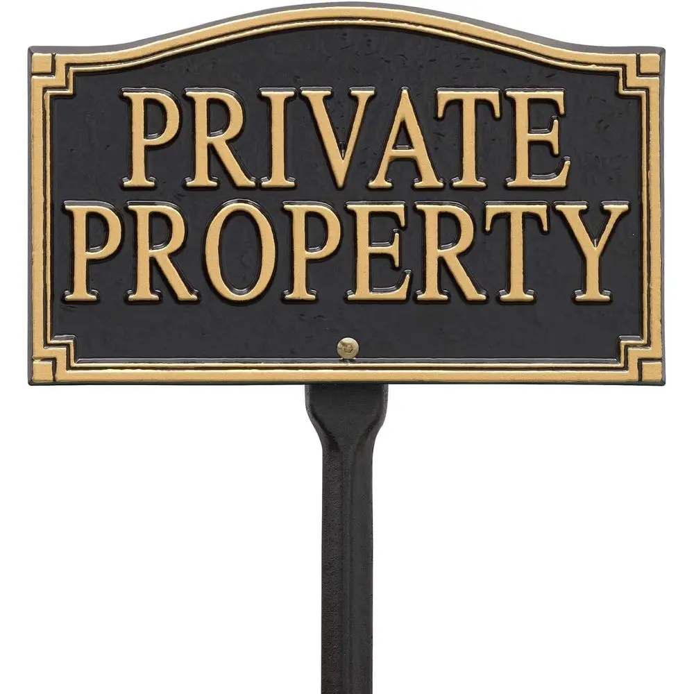 Настенная/садовая декоративная табличка Private Proy, черно-золотая
Настенная/садовая декоративная табличка Private Proy, черно-золотая