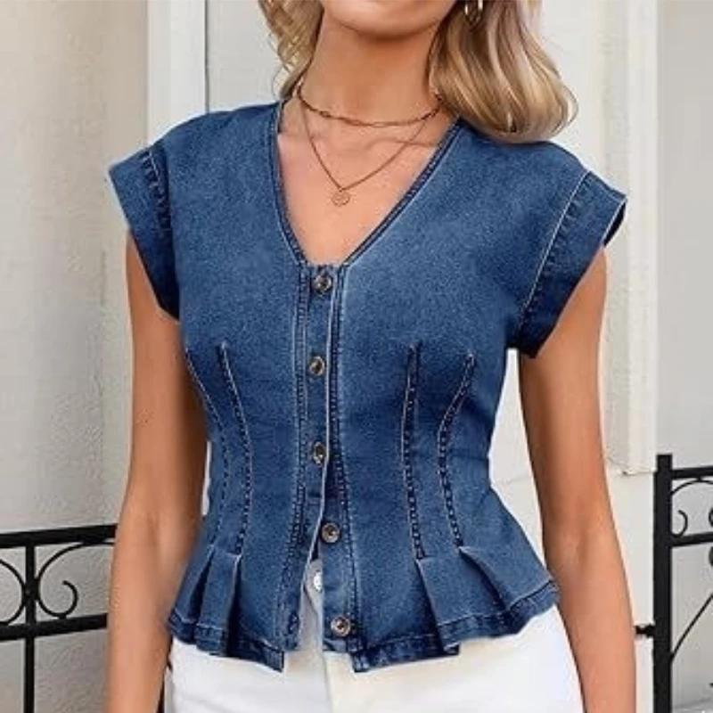 Denim Vest Women V Neck Sleeveless Vests Single Breasted Vintage Washed Pleated Work Casual Cardigans Slim Fit Tops 2026 Summer
Denim Vest Women V Neck Sleeveless Vests Single Breasted Vintage Washed Pleated Work Casual Cardigans Slim Fit Tops 2026 Summer
