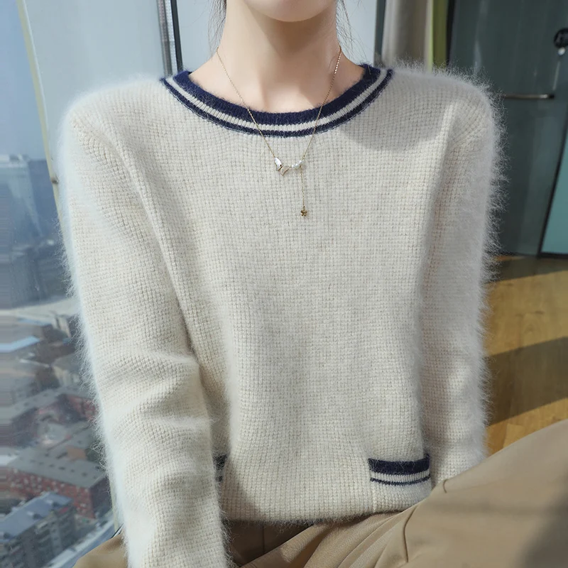 100% норковый кашемировый свитер, осенне-зимний пуловер, женский трикотаж с круглым вырезом и длинными рукавами, базовая элегантная теплая одежда, топы
100% норковый кашемировый свитер, осенне-зимний пуловер, женский трикотаж с круглым вырезом и длинными рукавами, базовая элегантная теплая одежда, топы