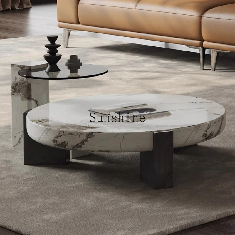 Living room household rock slab round coffee table combination creative light luxury style
Living room household rock slab round coffee table combination creative light luxury style