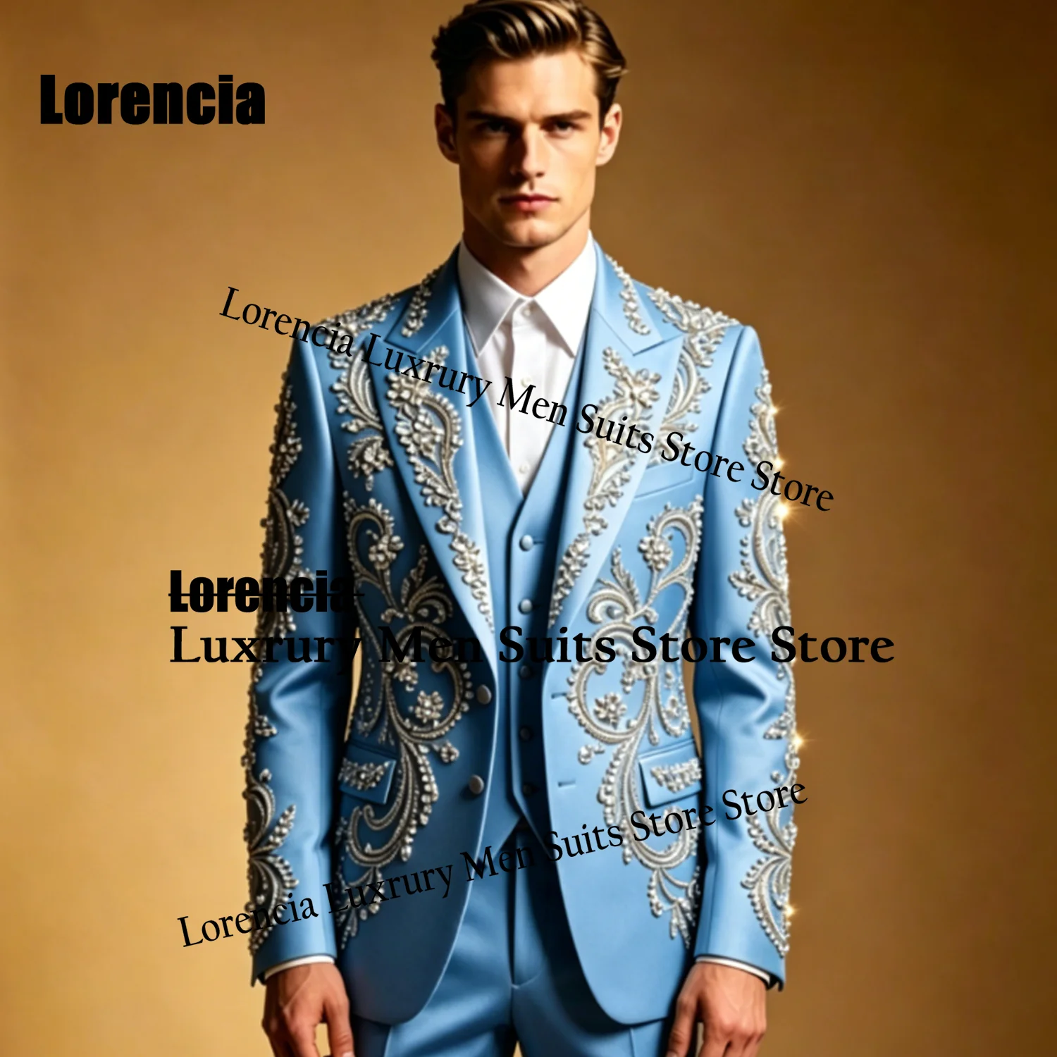 Customized Crystals Jewelry For Men Suit High End Rhinestone 3 Pieces Groom Male Blazers Ropa hombre Luxury Slim Wedding Tuxedos
Customized Crystals Jewelry For Men Suit High End Rhinestone 3 Pieces Groom Male Blazers Ropa hombre Luxury Slim Wedding Tuxedos