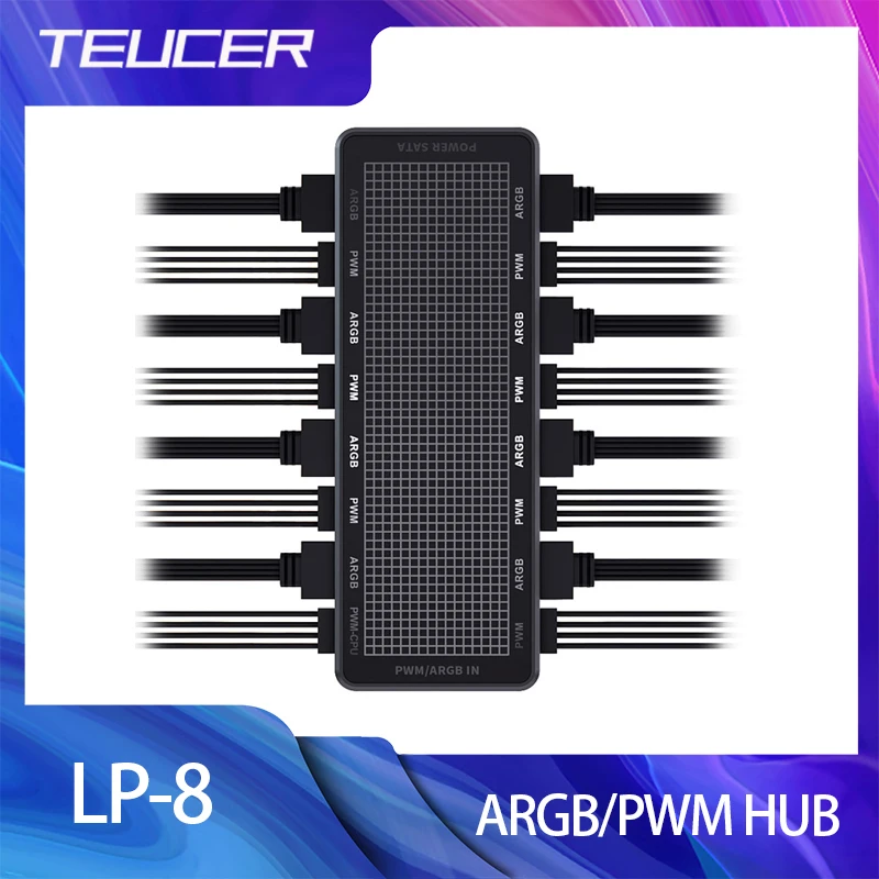TEUCER LP-8P Light Controller ARGB PWM 2 IN 1 HUB Support Motherboard Signal Synchronization SATA Power Supply interface Fan HUB
TEUCER LP-8P Light Controller ARGB PWM 2 IN 1 HUB Support Motherboard Signal Synchronization SATA Power Supply interface Fan HUB