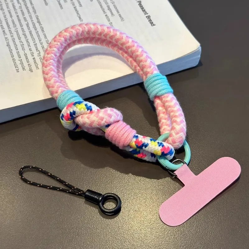 Creative color woven mobile phone lline short portable wrist rope cotton double firm anti-lose clip mobile phone chain
Creative color woven mobile phone lline short portable wrist rope cotton double firm anti-lose clip mobile phone chain