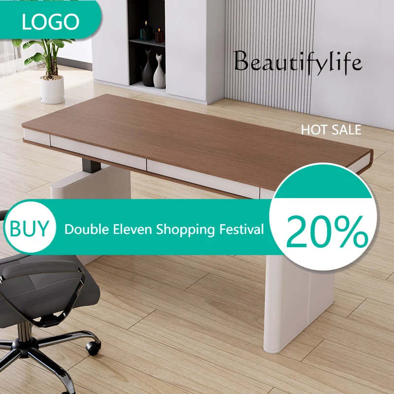 T Saddle Leather Double Motor Electric Lifting Table Solid Wood Office With Drawers Computer Desk Lifting Desk
T Saddle Leather Double Motor Electric Lifting Table Solid Wood Office With Drawers Computer Desk Lifting Desk