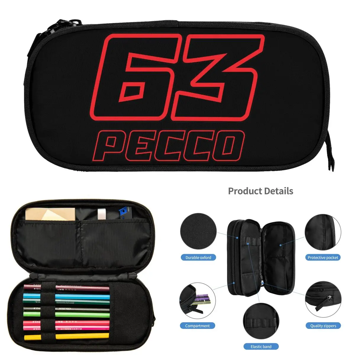 Пеналы Pecco Bagnaia 63, школьная коробка для ручек, сумка-карандаш большой емкости, пенал для хранения канцелярских принадлежностей
Пеналы Pecco Bagnaia 63, школьная коробка для ручек, сумка-карандаш большой емкости, пенал для хранения канцелярских принадлежностей