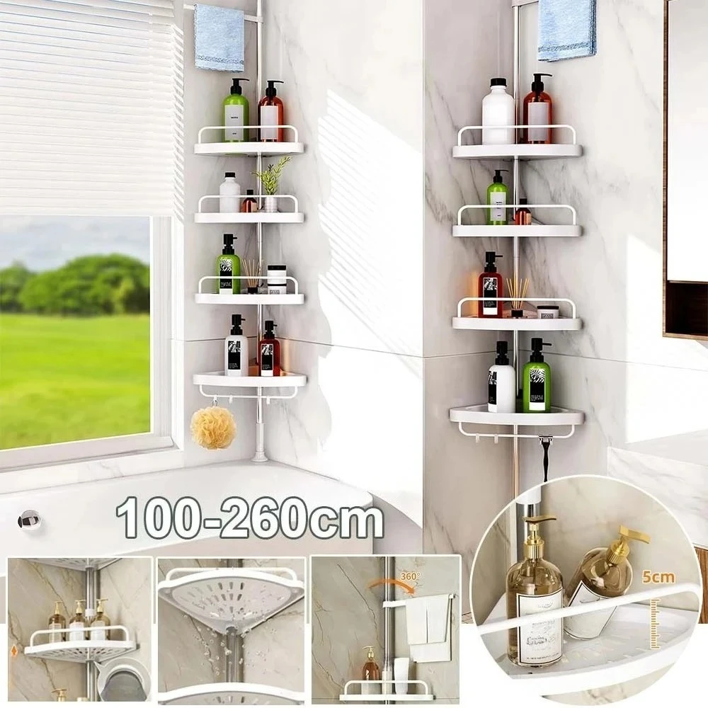 Tension Pole Shower Caddy, Bathtub Shelves Corner Shelf Bathtub Organizer Adjustable From 100 To 260 Cm for Bathtub Kitchen Sink
Tension Pole Shower Caddy, Bathtub Shelves Corner Shelf Bathtub Organizer Adjustable From 100 To 260 Cm for Bathtub Kitchen Sink