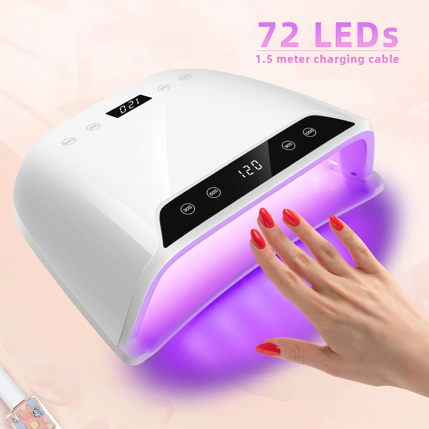 Powerful UV LED Nail Lamp Professional 72 LEDs Nail Dryer with LCD Display Big Space Nail Dryer With Smart Sensor Manicure Lamp
Powerful UV LED Nail Lamp Professional 72 LEDs Nail Dryer with LCD Display Big Space Nail Dryer With Smart Sensor Manicure Lamp
