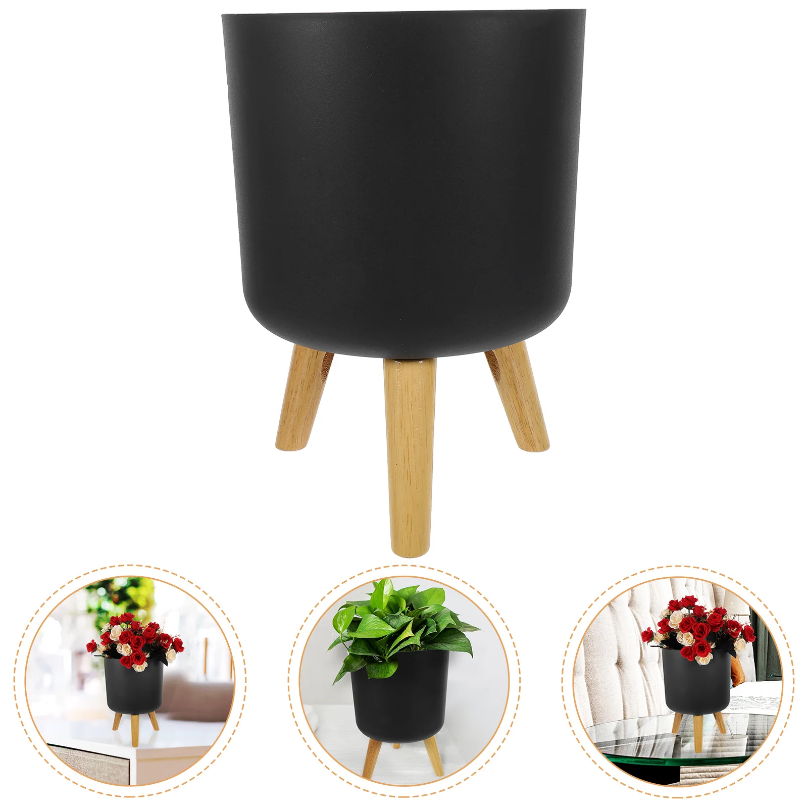 Modern Flower Pot with Wood Legs 170x150mm White Planter for Bedroom Living Room StylishReusable Indoor Pots
Modern Flower Pot with Wood Legs 170x150mm White Planter for Bedroom Living Room StylishReusable Indoor Pots