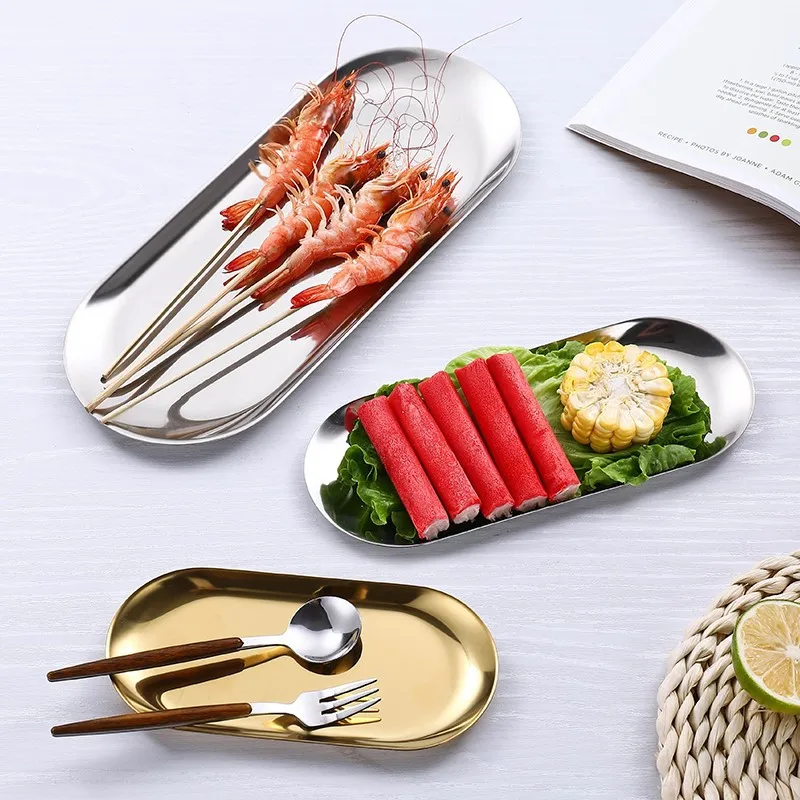 Stainless Steel European Jewelry Storage Tray Metal Cosmetic Storage Oval Cake Fruit Dessert Tray Snack Plate Kitchen Organizer 
Stainless Steel European Jewelry Storage Tray Metal Cosmetic Storage Oval Cake Fruit Dessert Tray Snack Plate Kitchen Organizer