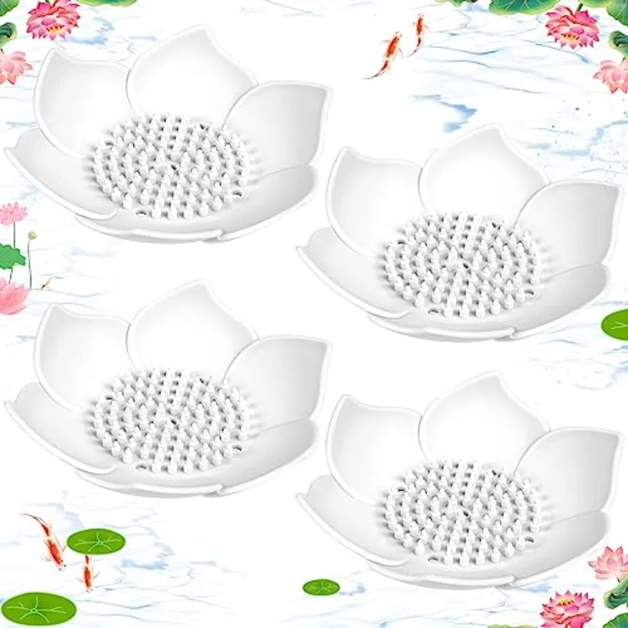 Lotus Shower Steamer Tray, Silicone Soap Dish, 4 Pack Lotus Flower Shape Shower Steamer Tray Small Self Draining Bar Soap Holde
Lotus Shower Steamer Tray, Silicone Soap Dish, 4 Pack Lotus Flower Shape Shower Steamer Tray Small Self Draining Bar Soap Holde