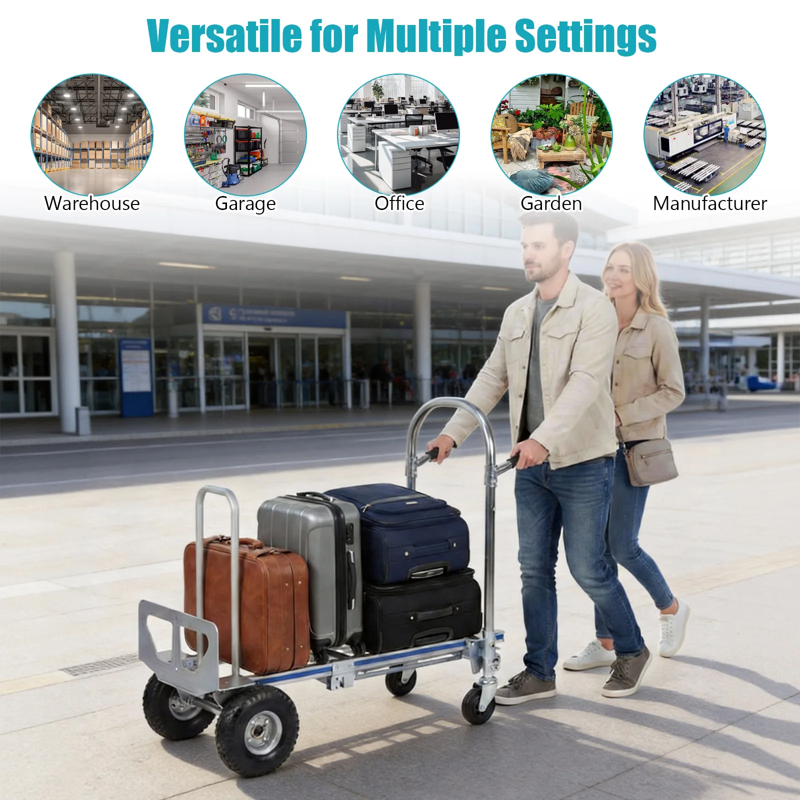 2 in 1 Industrial Convertible Folding Hand Truck 1000 LBS Capacity Heavy Duty with Wheels for Transport Moving Furniture
2 in 1 Industrial Convertible Folding Hand Truck 1000 LBS Capacity Heavy Duty with Wheels for Transport Moving Furniture