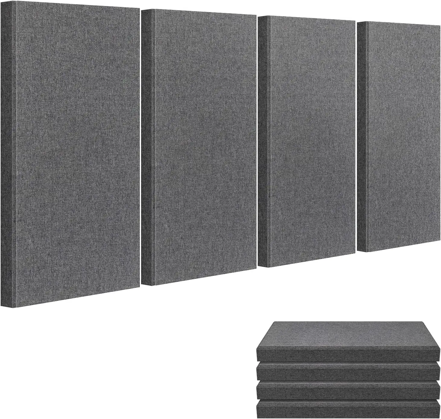 4 Pack Acoustic Panels, 23.62" x 11.81" x 2", Fiberglass Wall Panel for Office, Studio, Home Theatre - Heather Grey
4 Pack Acoustic Panels, 23.62" x 11.81" x 2", Fiberglass Wall Panel for Office, Studio, Home Theatre - Heather Grey