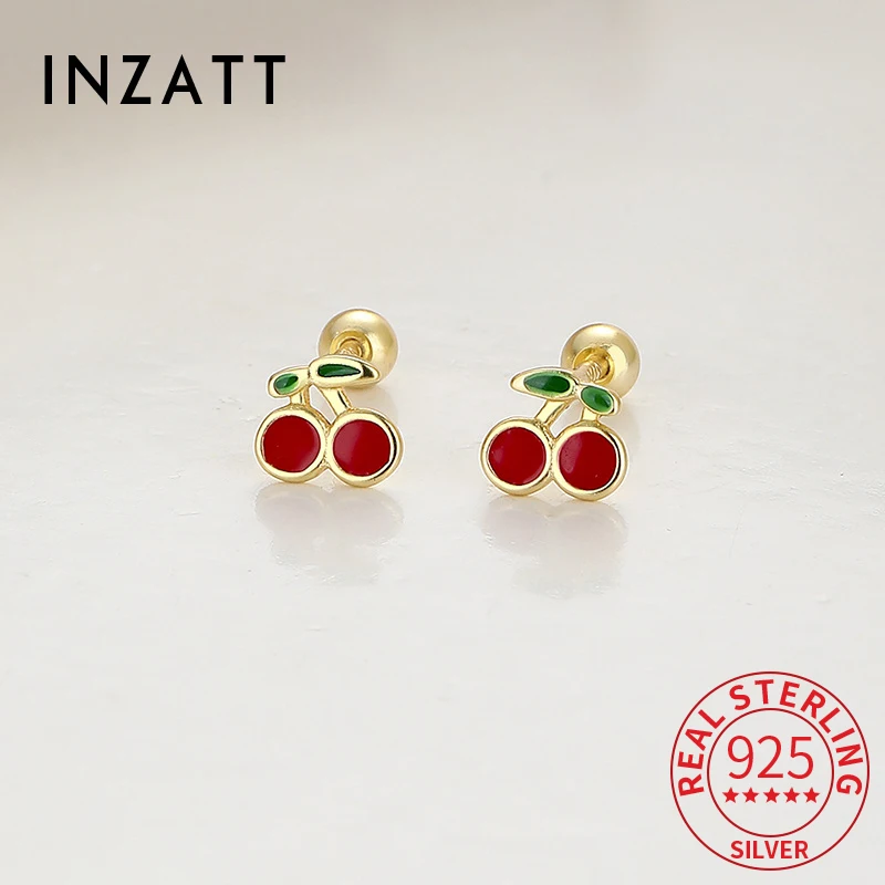 INZATT Real 925 Sterling Silver Fruit Cherry Bead Screw Stud Earrings For Women Cute Fine Jewelry Minimalist Accessories Gift
INZATT Real 925 Sterling Silver Fruit Cherry Bead Screw Stud Earrings For Women Cute Fine Jewelry Minimalist Accessories Gift