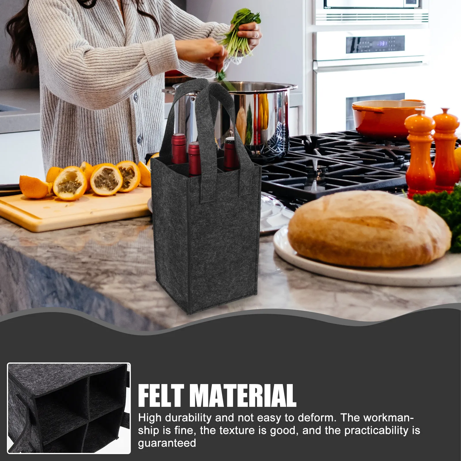 3Pcs Premium Felt Wine Carrier Bags Simple Design Large Capacity Bottle Carrier Pouch for Picnics Travel Camping Grocery Use
3Pcs Premium Felt Wine Carrier Bags Simple Design Large Capacity Bottle Carrier Pouch for Picnics Travel Camping Grocery Use