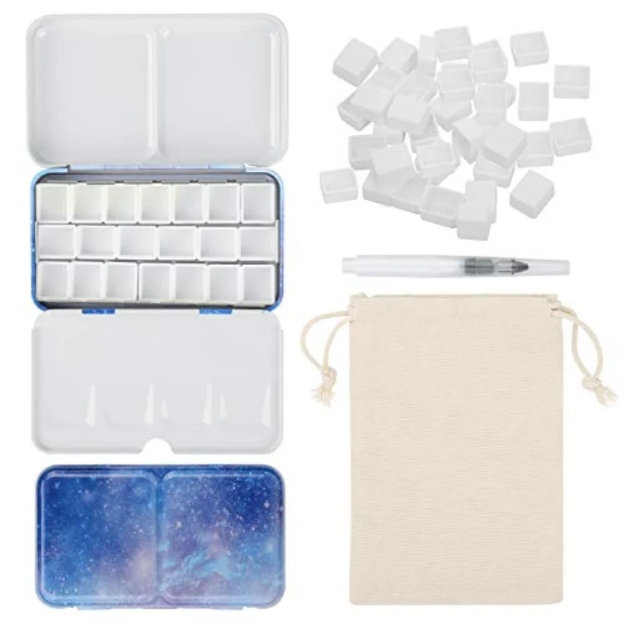 Watercolor Tin Palette, Metal Empty Paint Case with PCS Empty and a Water Color Pen Suitable for DIY Travel Watercolor Palette,
Watercolor Tin Palette, Metal Empty Paint Case with PCS Empty and a Water Color Pen Suitable for DIY Travel Watercolor Palette,