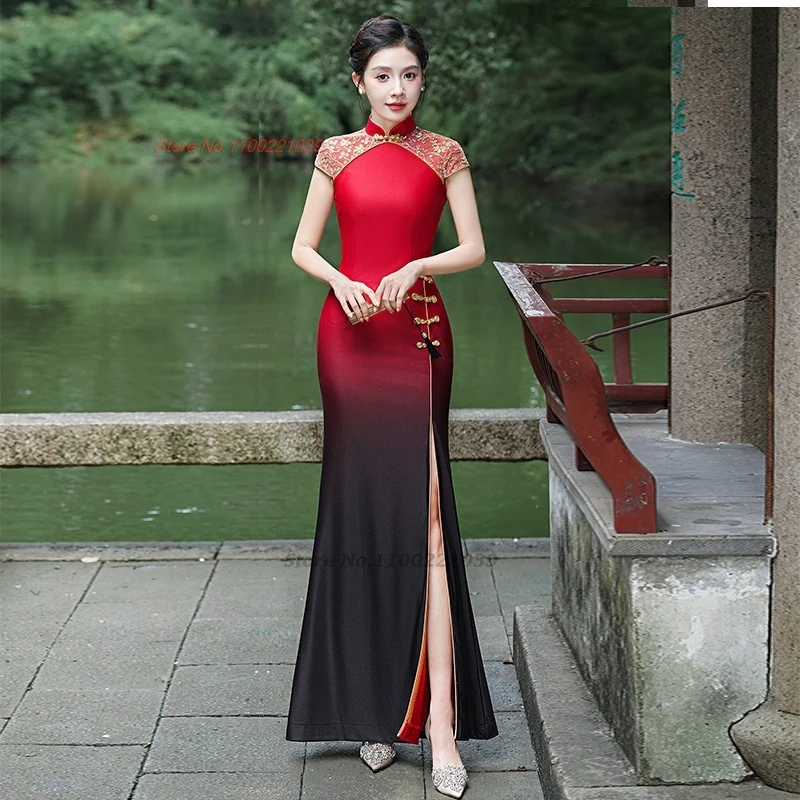 2025 chinese vintage dress improved cheongsam qipao oriental banquet dress traditional gradient color cheongsam evening dress
2025 chinese vintage dress improved cheongsam qipao oriental banquet dress traditional gradient color cheongsam evening dress