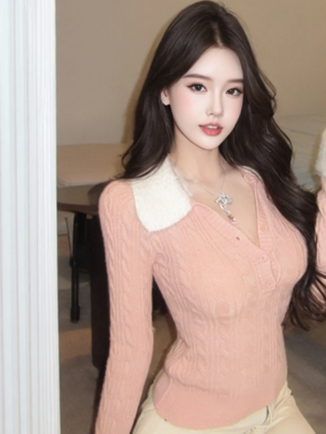 Korean Style Long Sleeve Knitted Sweater Women's Autumn Winter Slim Fit Wool Collar Design Pure Waist Inward Base Shirt Top
Korean Style Long Sleeve Knitted Sweater Women's Autumn Winter Slim Fit Wool Collar Design Pure Waist Inward Base Shirt Top