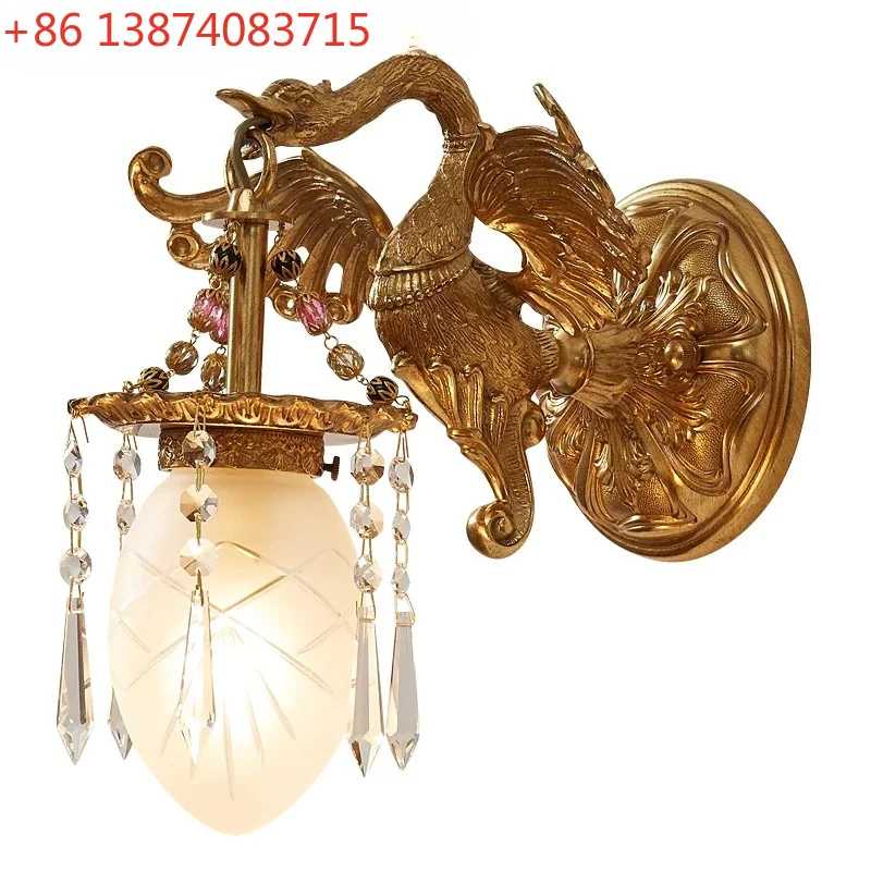 French wall lamp villa retro luxury living room dining room study bedside bedroom lamps classical European all copper lighting
French wall lamp villa retro luxury living room dining room study bedside bedroom lamps classical European all copper lighting