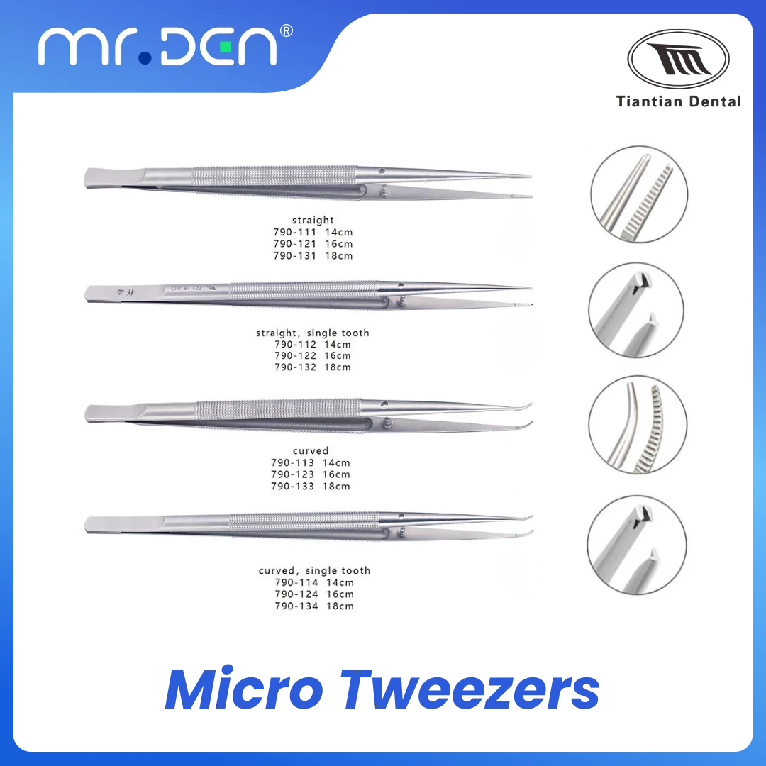 TIANTIAN Precision Dental Microsurgical Instruments Straight Elbow Microforceps Ultrafine Suture Tooth Grip
TIANTIAN Precision Dental Microsurgical Instruments Straight Elbow Microforceps Ultrafine Suture Tooth Grip