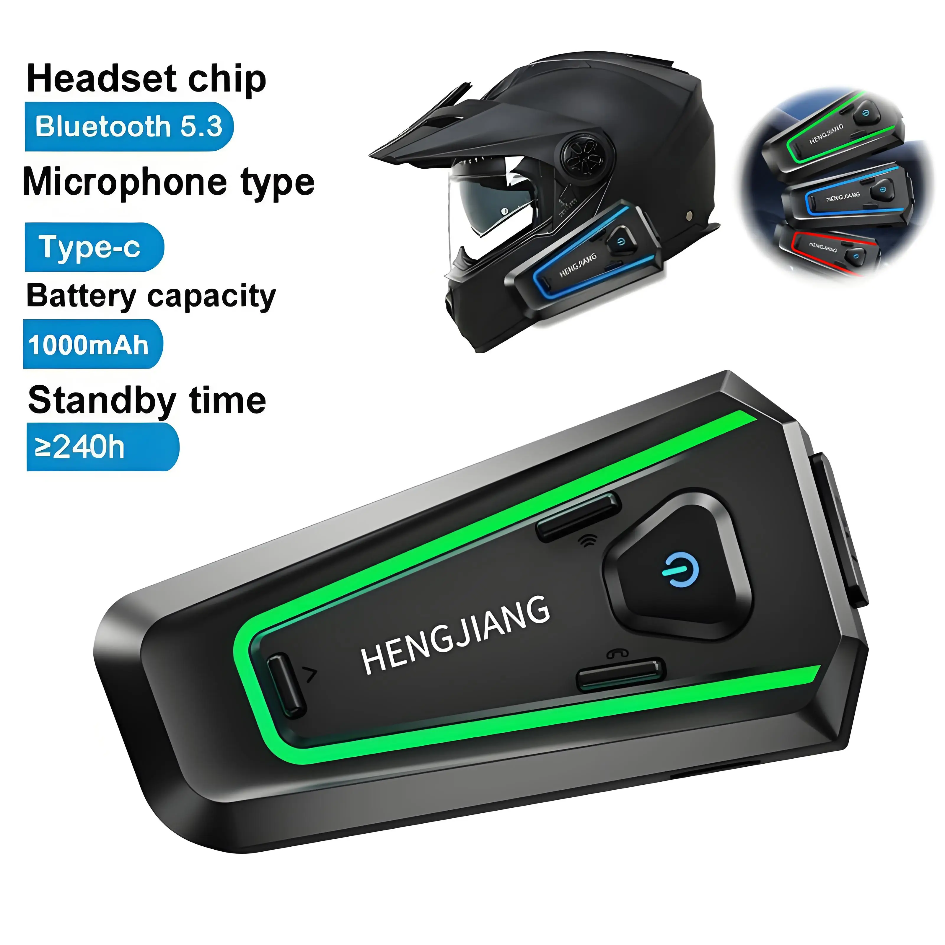 Motorcycle helmet headset Bluetooth 5.3 IPX7 Waterproof stereo Music player Hands-on Talking with Tri-Color Ambient Light
Motorcycle helmet headset Bluetooth 5.3 IPX7 Waterproof stereo Music player Hands-on Talking with Tri-Color Ambient Light